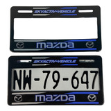 Par De Portaplacas Mazda Skyactiv Azul Tipo Europeo Ancho 