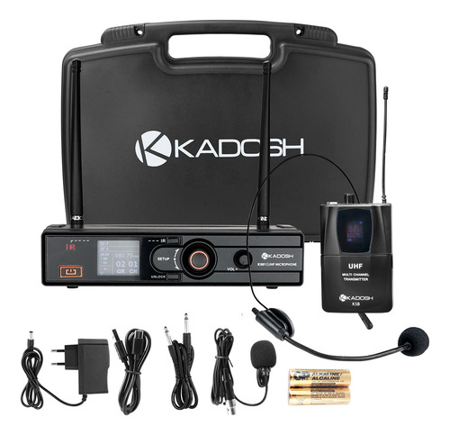 Microfone Headset K-501h Kadosh Uhf 90 Frequencias Pro Nfe