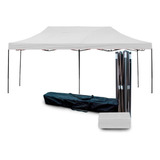 Toldo Carpa Impermeable Plegable De Acero 3x6m Kingsman Color Blanco