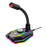 Microfono Gamer Control Volumen Rgb Havit Gk56b Usb