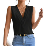 Blusa Top Mujer Cuello V De Elegante Diseño 