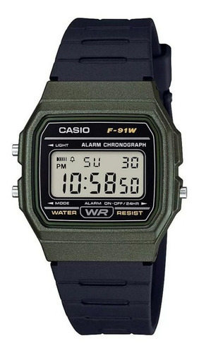 Reloj Casio F91wm-3a Caballero Retro Vintage Wr Crono Luz 
