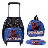 Bolsa Menino Infantil Creche + Lancheira + Estojo Spider Man