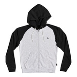 Campera Canguro Quiksilver Everyday Grey Black Hombre 