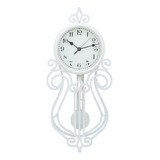 Relógio De Parede 50cm Antigo Vintage Branco