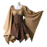 Vestido Halloween Medieval Cosplay Trajes Gothic Retro L