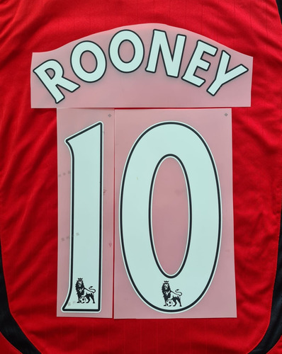 Kit Nome + Número Rooney 10 Para Camisa Manchester United