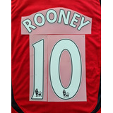 Kit Nome + Número Rooney 10 Para Camisa Manchester United
