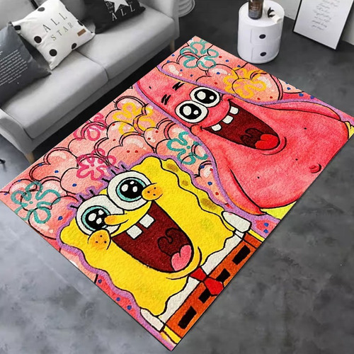 Alfombra Diseño Bob Esponja Antidesliz  150x200 Ilusión 3d.