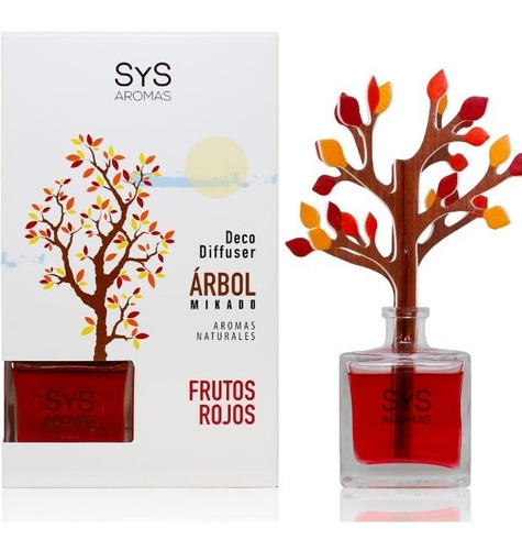 Difusor Mikado Ambientador Árbol 90ml Frutos Rojos, Sys