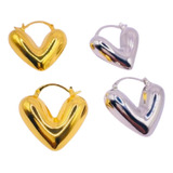 Aretes Grandes Corazón  Chunky Joyería Accesorios 