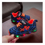 Zapatos Deportivos Transpirables Spider-man Con Luz Led