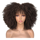 Peruca Cacheada Afro Fibra Organica Wig C/ Aspecto Natural