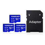 Pack 3 Tarjetas Micro Sd Vansuny 64gb Con Adaptador Sd - A1,