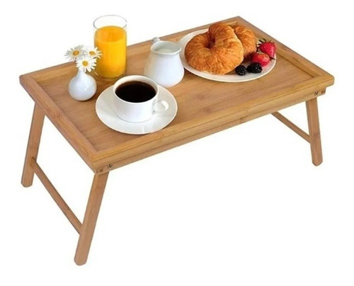 Bandeja De Cama Desayunadora De Bambu Con Patas Plegables