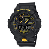 Reloj Casio G-shock Ga-700 Para Caballero Color De La Correa Negro Color Del Bisel Negro Color Del Fondo Negro