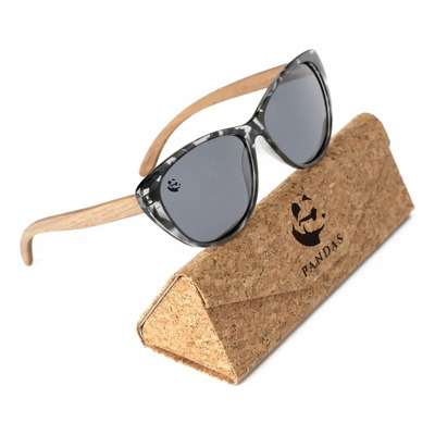 Lentes De Sol Polarizados Ojo Gato Pandas Zebra Print Dama Océano Negro Marrón Gris Oscuro