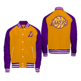 Chamarra Varsity De Lakers Amarillo Y Morado