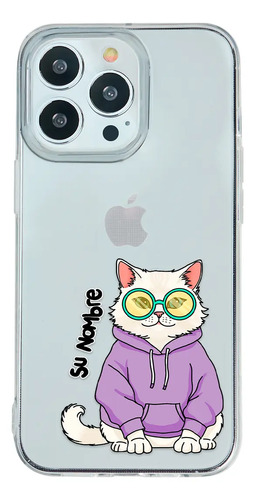 Funda Para iPhone Mujer Gatito Khao Manee Cool Con Nombre