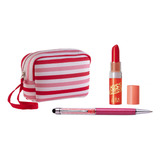 Kit Presente Nécessaire + Caneta + Batom Kiss Hidra Vermelho