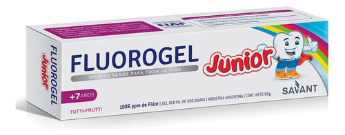 Gel Dental Fluorogel Junior Sabor Tutti Frutti X60g Pack X2