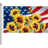 Bandera Patriótica De Casa Estadounidense De Girasol Del 4 D