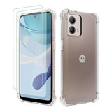 2 Micas + 1 Funda Para Motorola G53 5g Airbag Acrigel 