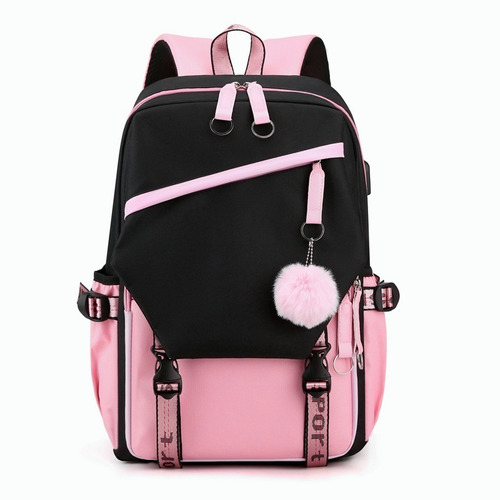 Mochila Kawaii Estilo Coreano Juvenil Moda Con Puerto Usb