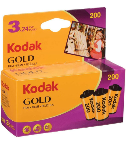 Película Kodak Gold 200 - 3 Rollos - 24 Exposiciones Por Rol