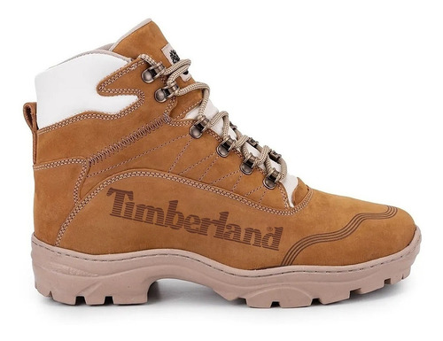 Bota Original Masculina Timberland Couro Cor Nude Resistente