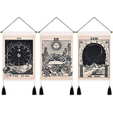 Paquete De 3 Tapices De Tarot Sol, Luna, Estrella, Ta