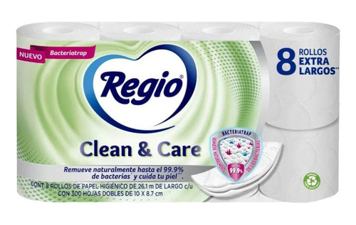 Papel Higiénico Regio Clean & Care 8 Rollos