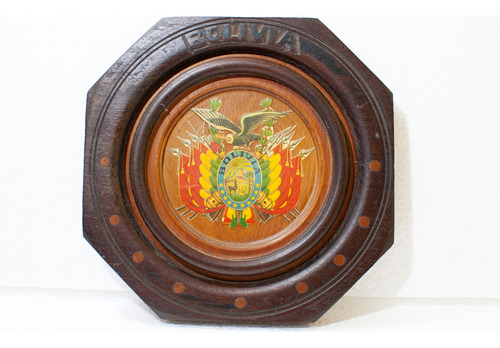 Escudo Nacional De Bolivia Cuadro Madera Tallada 
