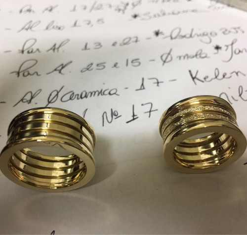 Par De Alianças Mod Bvlgari Ouro 18k