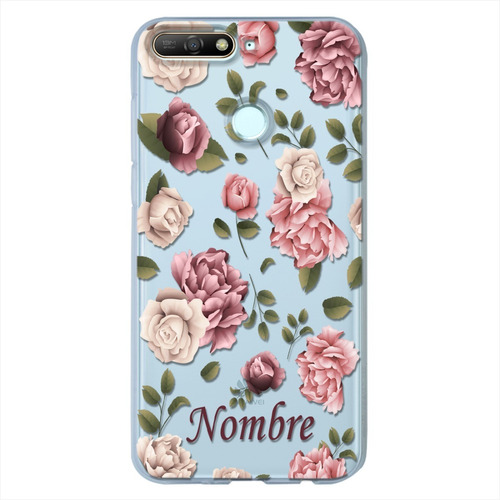 Funda Huawei Flores Personalizada Con Tu Nombre