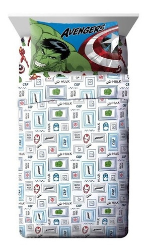 Set Sabanas Individual Avengers Niños 3pzs Microfib Original