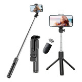 Tripie Celular Selfies Stick Con Control Bluetooth 2 Luces