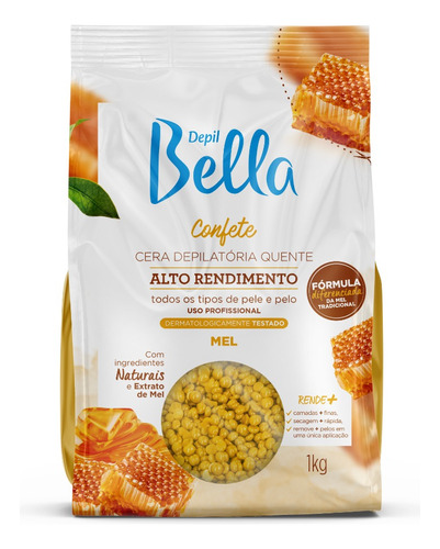 Cera Confete Mel Granulada Alto Rendimento 1kg Depil Bella