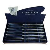 Set 6 Cuchillos Gamuza Postre Scala Original Acero Inox