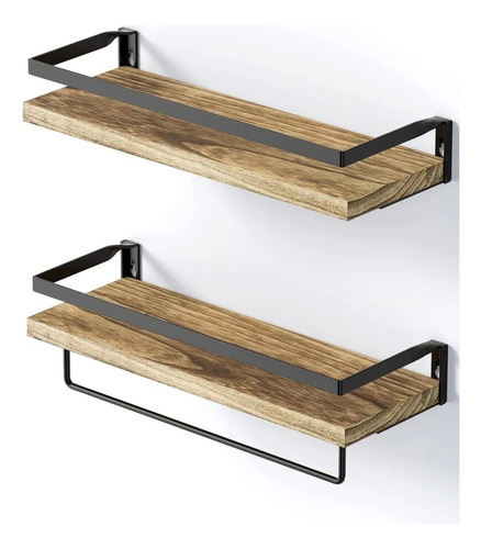 Repisas Flotantes De Madera Modernas Kit X2 Colores