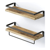 Repisas Flotantes De Madera Modernas Kit X2 Colores