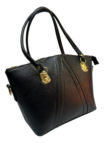 Bolsas Dama Originales De Piel Original Negra Grande Jf35 