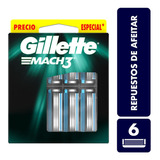 Repuesto Maquina De Afeitar Gillette Mach3 X 6und