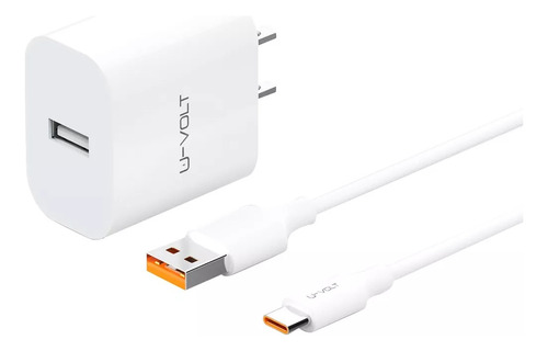 Combo Cargador Usb Con Cable Tipo C Carga Rápida 2.4a U-volt