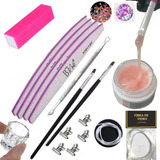 Kit Unha Fibra De Vidro Gel Xed Lixa Opi Manicure Iniciante