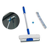 Kit Refil + Rodo Limpa Vidro 25cm E Cabo Profissional Certec