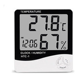 Medidor Digital Higrómetro Humedad Termometro Interior Reloj