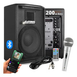 Caixa De Som Amplificada Ativa 200w Bluetooth + Microfone
