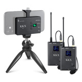 Kkx Uhf Sistema De Micrófono De Solapa Inalámbrico Transmiso