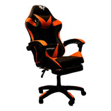 Silla Gamer Naranja Altura Regul Reclinable 135° Reposapies